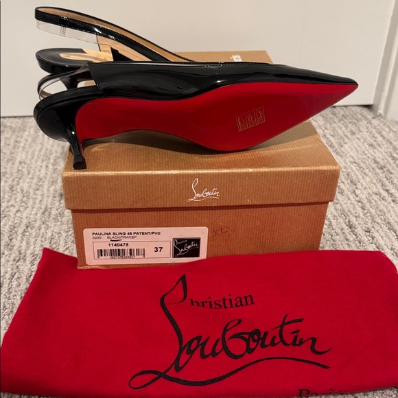 AUTHENTIC Christian Louboutin -Black Slingback Heels - Picture 11 of 13